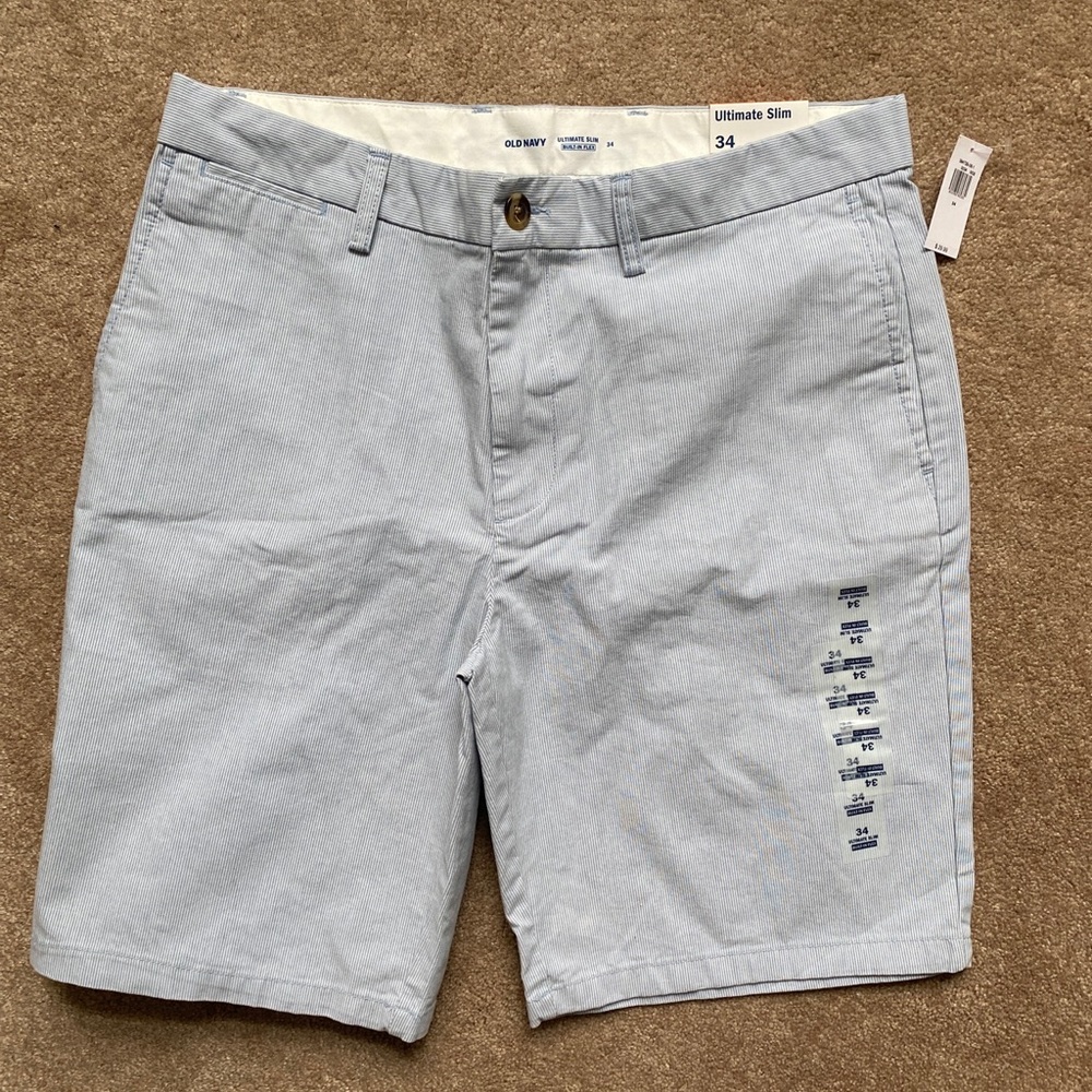 COPY - old navy ultimate slim 10" inseam shorts  BLUE NWT 34